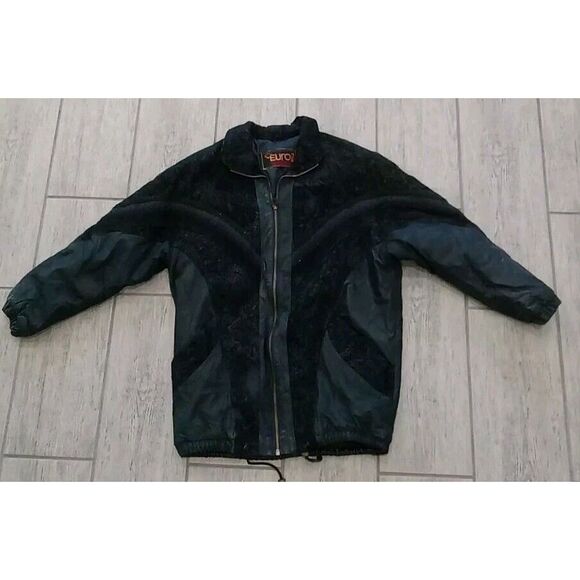Euro Mond Top Black Leather Jacket Women Small California VTG - Picture 1 of 10
